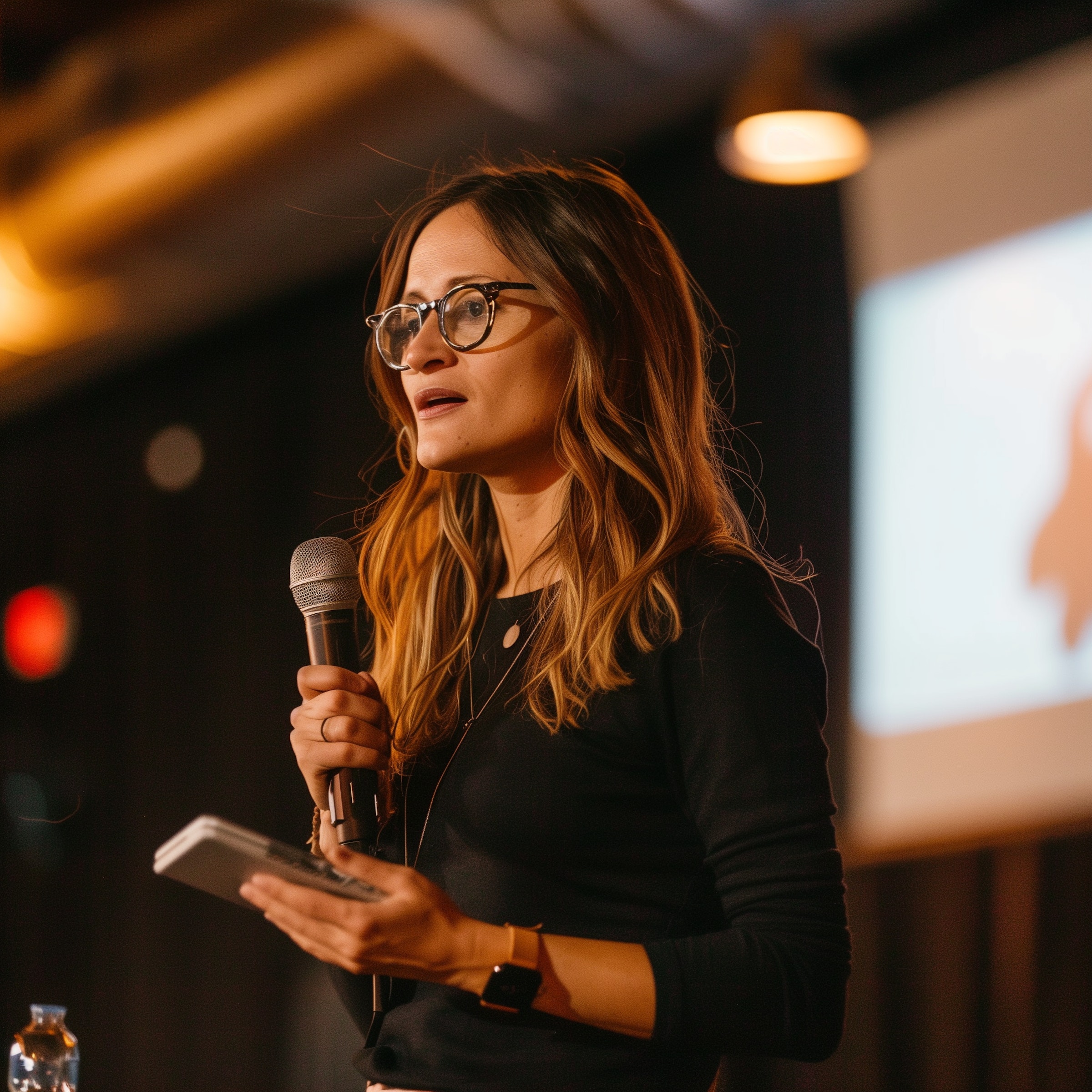 conférence d'une femme dans la tech